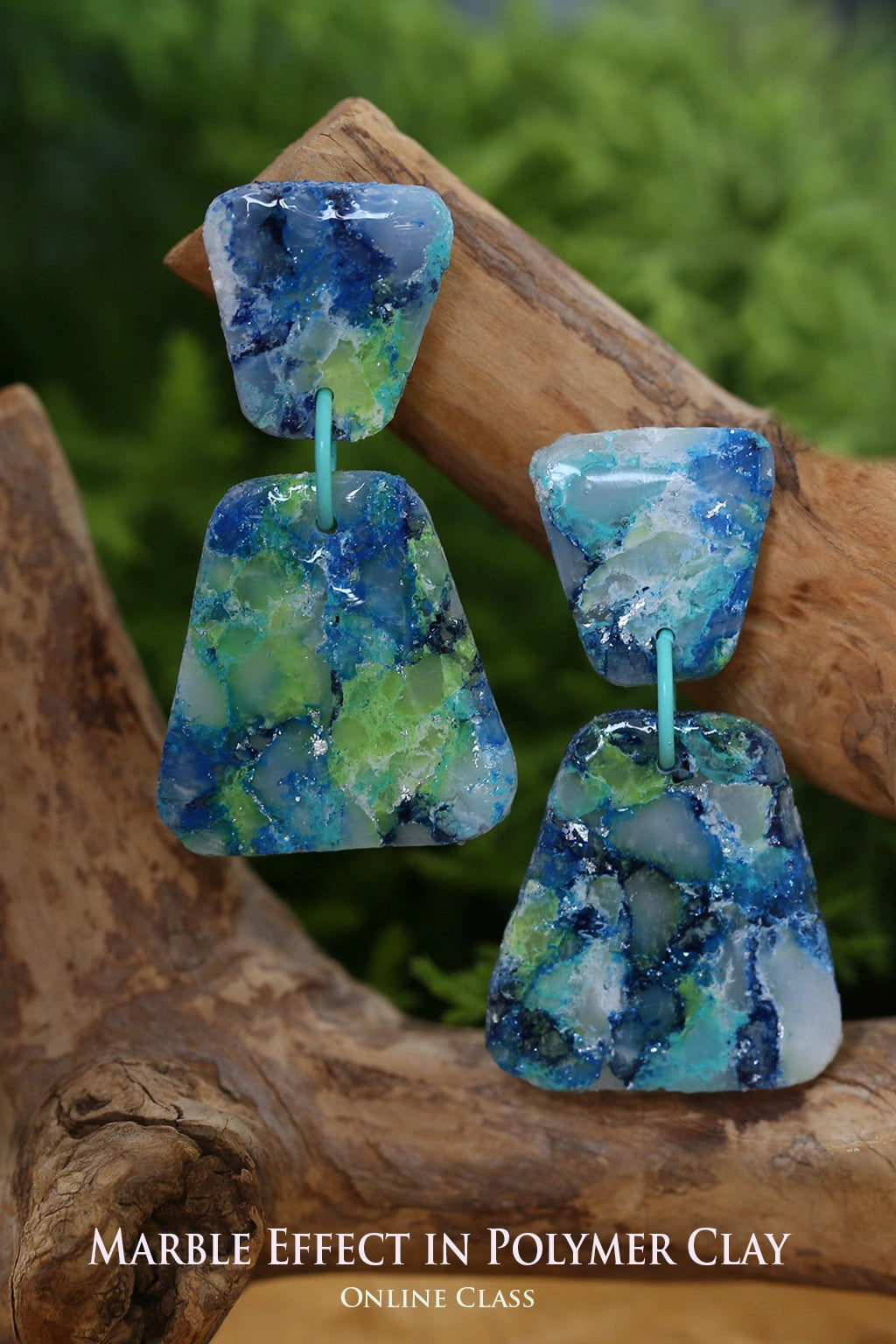 Handmade Polymer Clay Earrings with Marble Effect – Online Jewelry Making Training Class