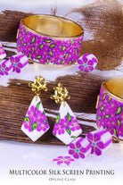 Millefiori Polymer Clay Jewelry Online Class – Learn advanced multicolor silk screen printing and caning techniques to design handmade earrings, bangles, and accessories