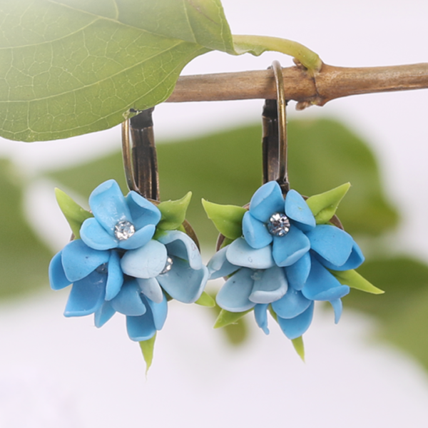 Blue Hydrangea Small Earrings