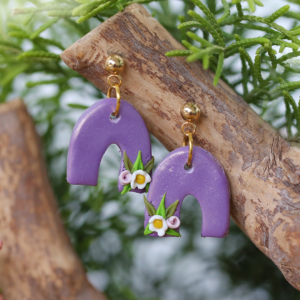 Mini U Lavender Earrings