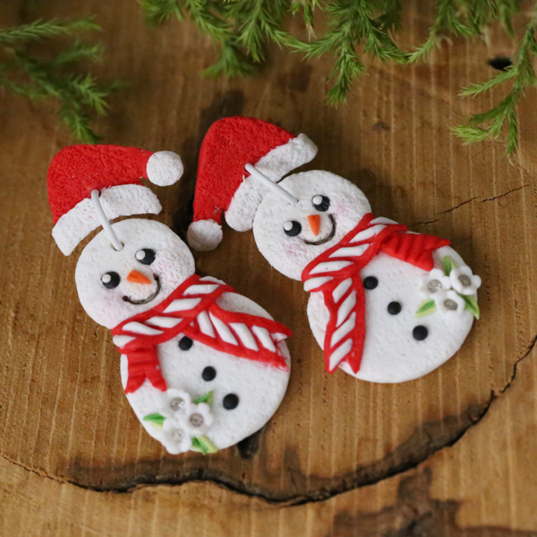 Snowman Christmas Earrings