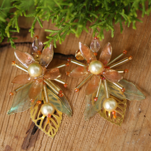 Unicus Crystal Like Peach Earrings