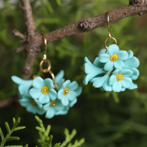 Turquoise Mini Flower Bunch Earrings