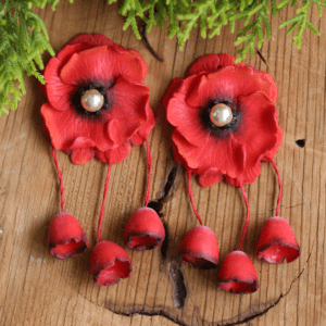 Polymer Clay Poppy Jhumka Earrings Design