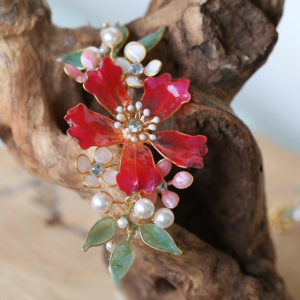 Claret Flower Hair Clip