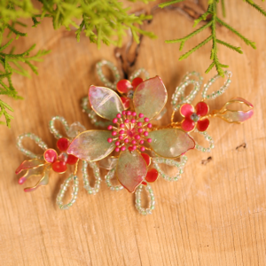 Emerald Flower Hair Clip