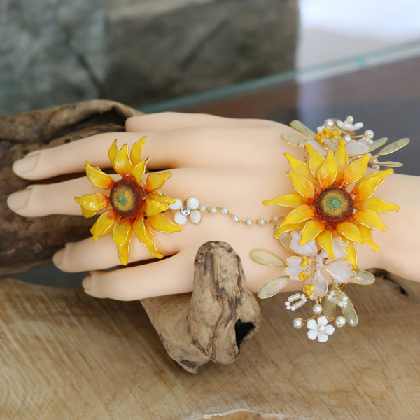 Sunflower Yellow Hand Harness Haathphool