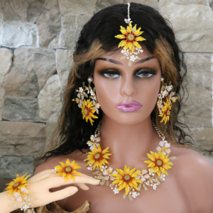 Sunflower Yellow Bridal Jewelry Set Suryamukhi