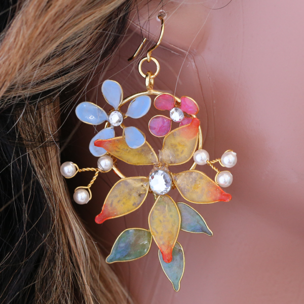 Suvnchla Yellow Vintage Flower Earrings