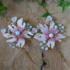 Arya Peach Flower Earrings