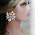 Arya Peach Flower Earrings