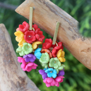 Colourful Rainbow Flower Earrings