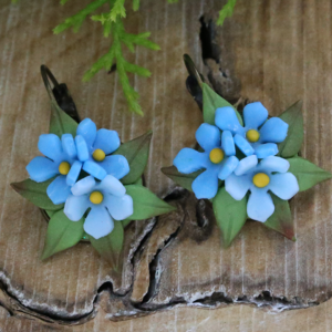 Dainty Blue Flower Earrings