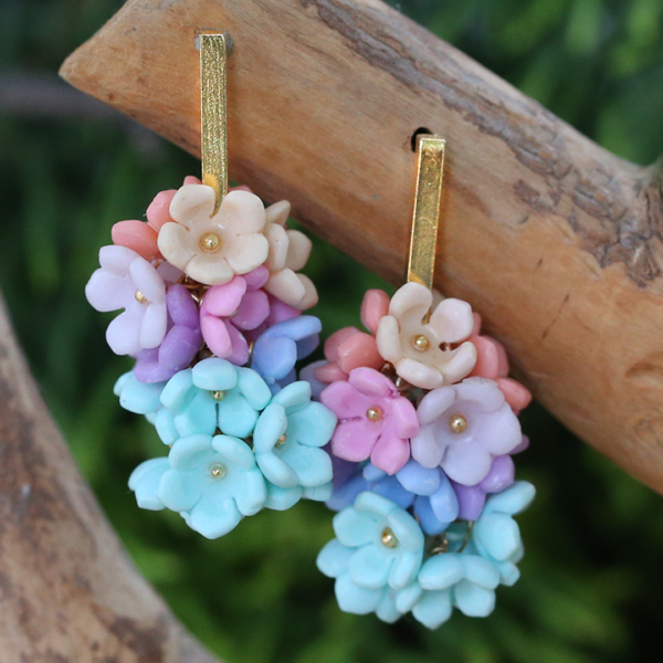 Multicolor Pastel Floral Earrings