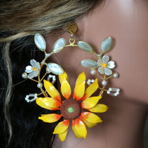 Sunflower Earring Hoop Yellow