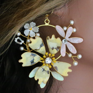 Zahrah Yellow Flower Earrings